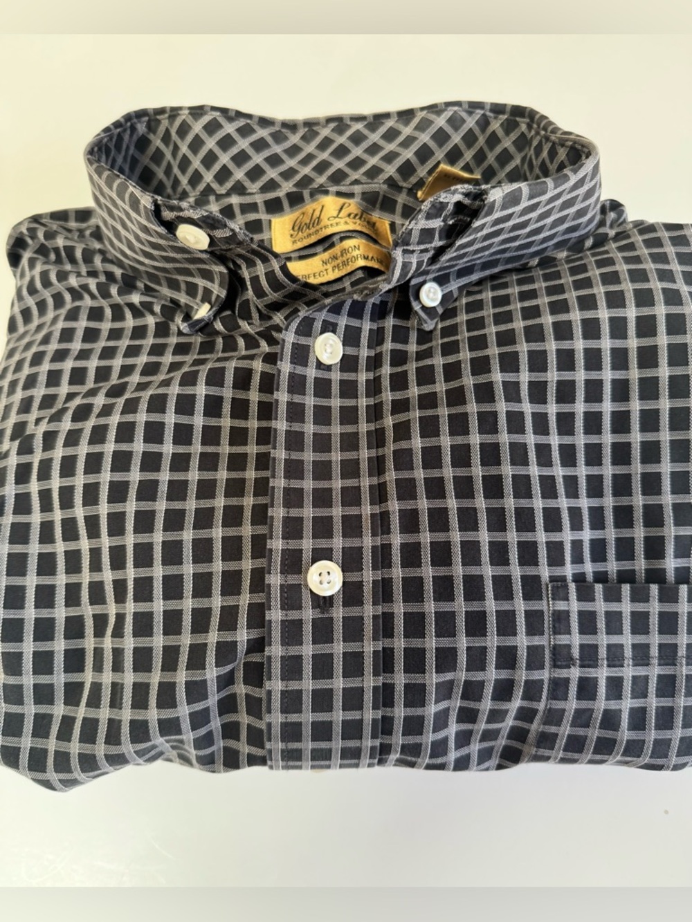 Roundtree & Yorke Gold Label Men’s Long Sleeve Button Down Shirt Size 2X Black